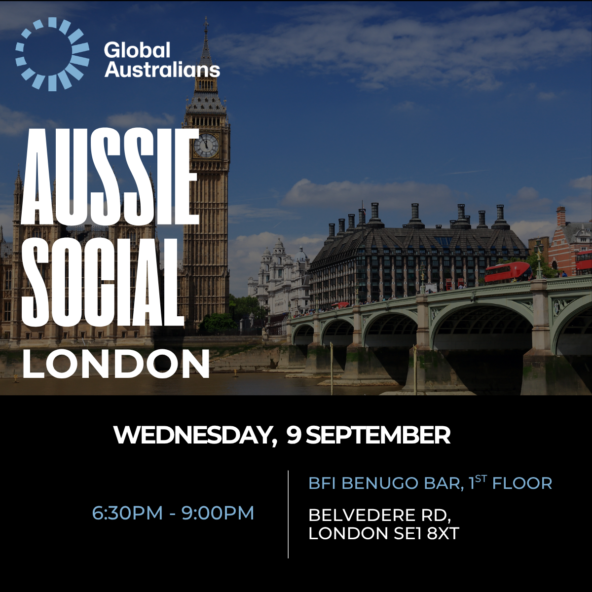 Aussies in London 9 September  (LinkedIn Post)